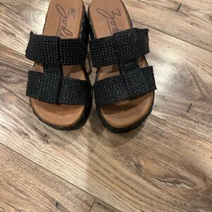Zodiac Black Woven Sandals